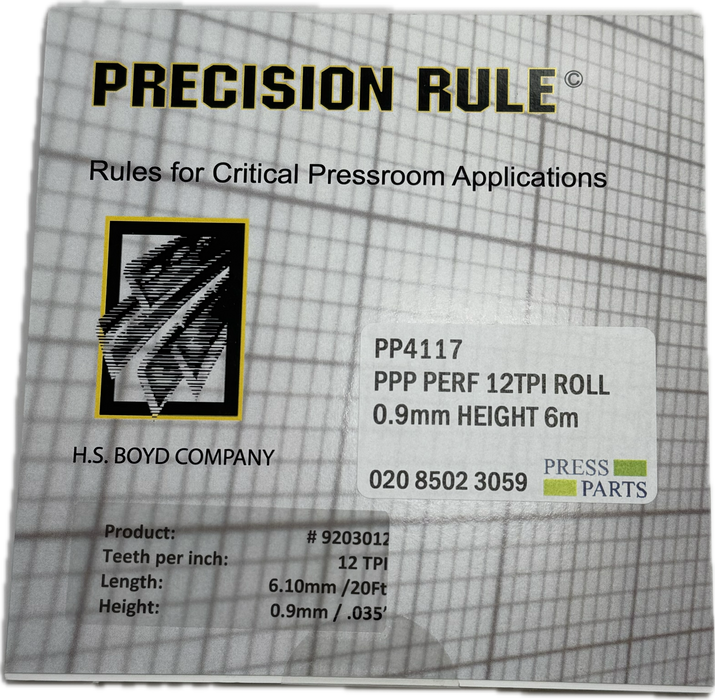 Precision Perf 12tpi rotolo da 20 piedi a 0,9 mm di altezza (Cito)
